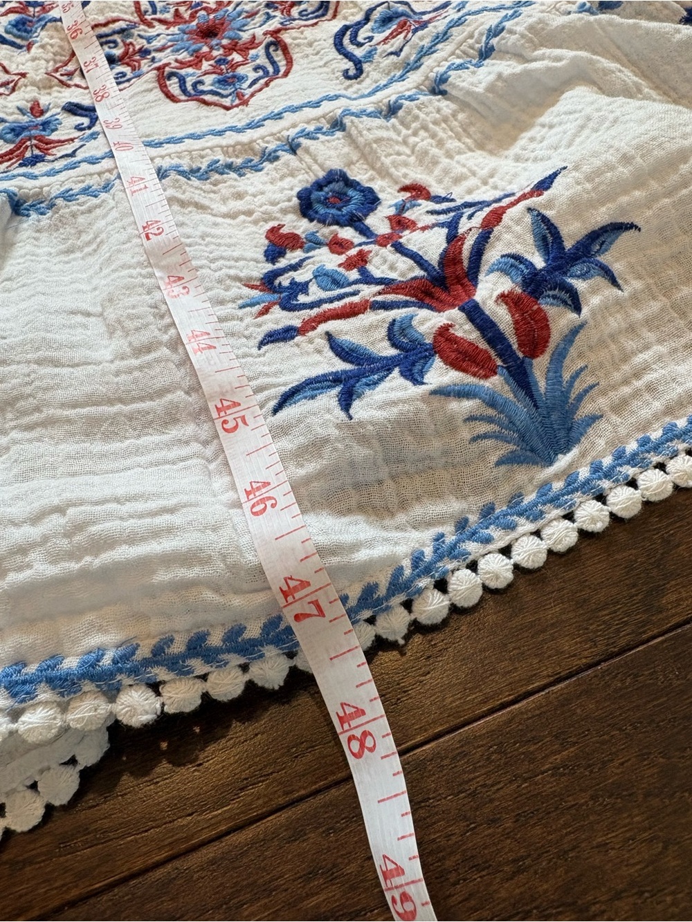Soft Surroundings White Embroidered Midi Dress Boho 4th of July Americana - Picture 14 of 16